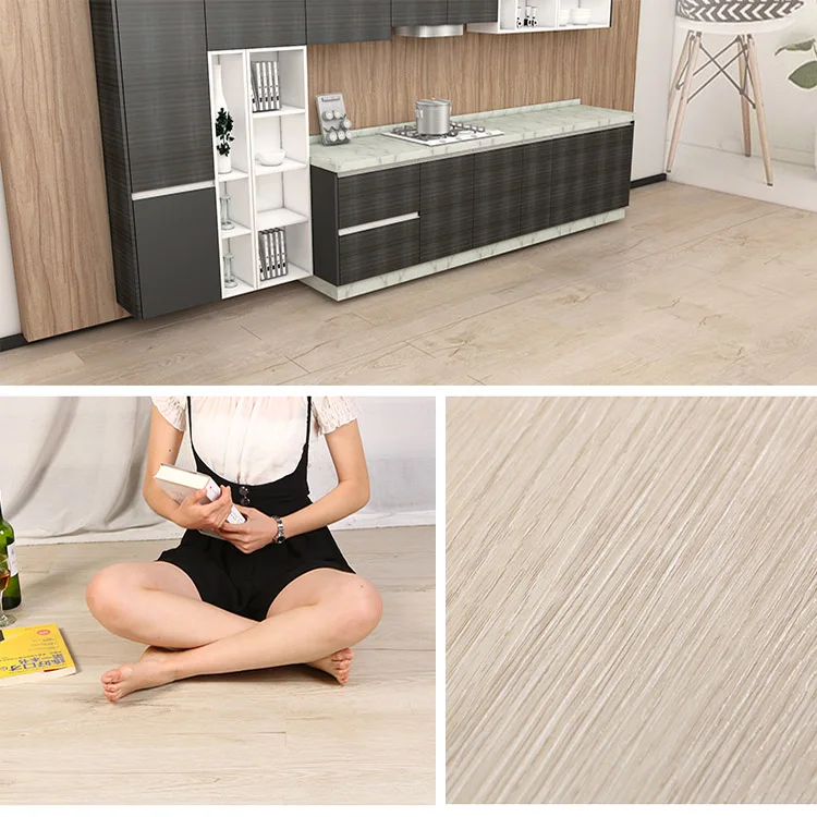 Sell Well Soundproof Waterproof Fireproof Wood Floor Self Adhesive PVC Flooring Sheet for Bathroom