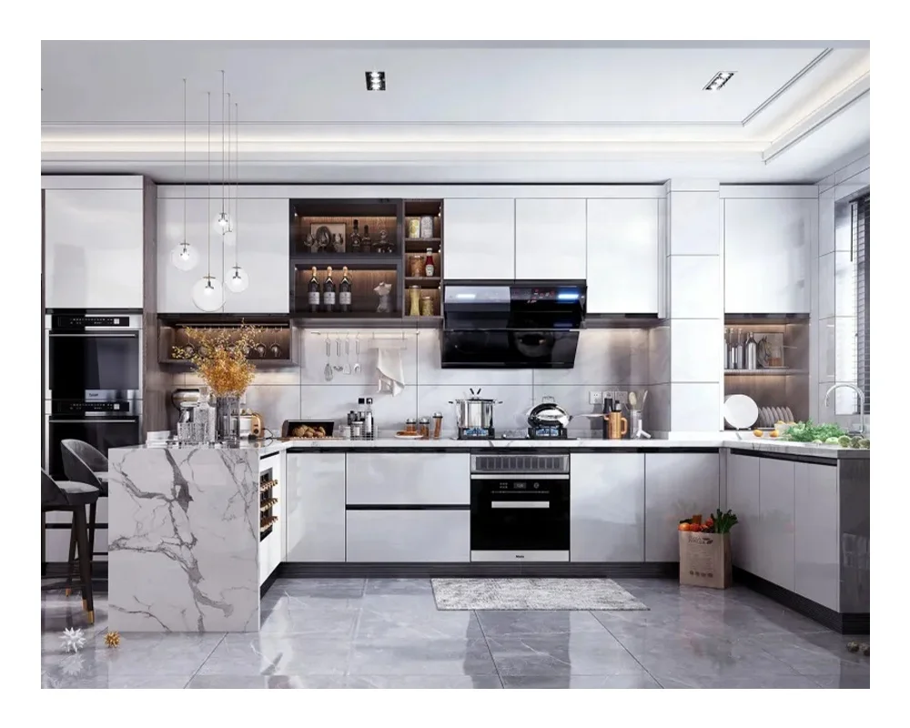 Modular wooden designs smart black pvc polymer sheet for wood kitchen cabinet modern lacquer door design