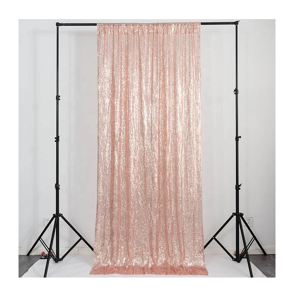 2024 Wedding Stage Decoration Supplies Decoracion Background Party Light Pink Green Rose Blue Sequin Backdrop Curtain