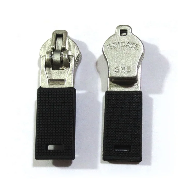 5GG Brand Logo Garment Bag Shoe Reverse Semi Lock Bulk Nylon Coil Zipper Head Plastic Rubber Puller Zipper Slider