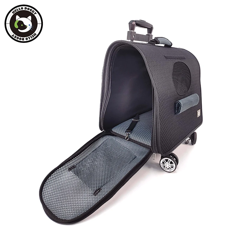 HELLODOGGY Hong Kong Brand Multi-functional Medium Universal Wheel Trolley Pet Crate
