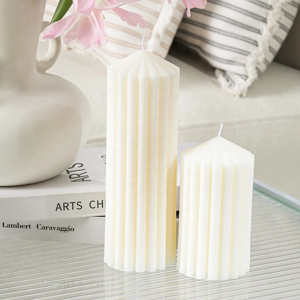 Candle manufacturers smokeless large cylindrical finely geared pillar scented candles for home decor and hotel