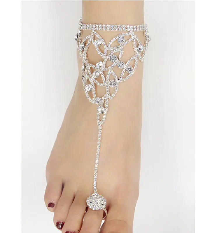 Кольцо на носок, браслеты на ногу со стразами, ювелирные изделия, стразы, подвесная цепочка G0019