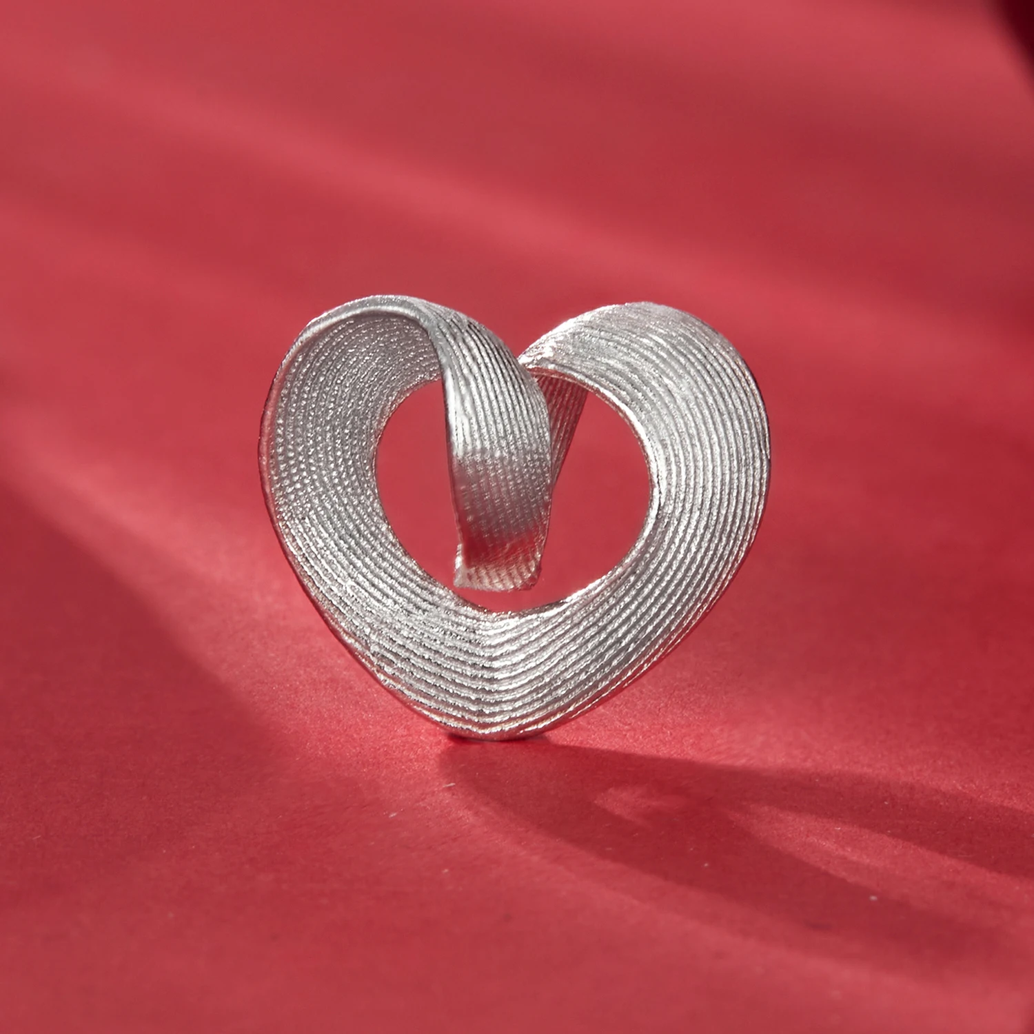 925 Sterling Silver Plated White Gold Jewellery Charms BSC1081 Eternal Heart Wholesale Charms