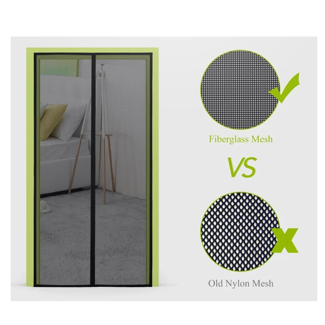 Customized Magnetic Screen Door Pet Friendly Fiberglass insect curtain