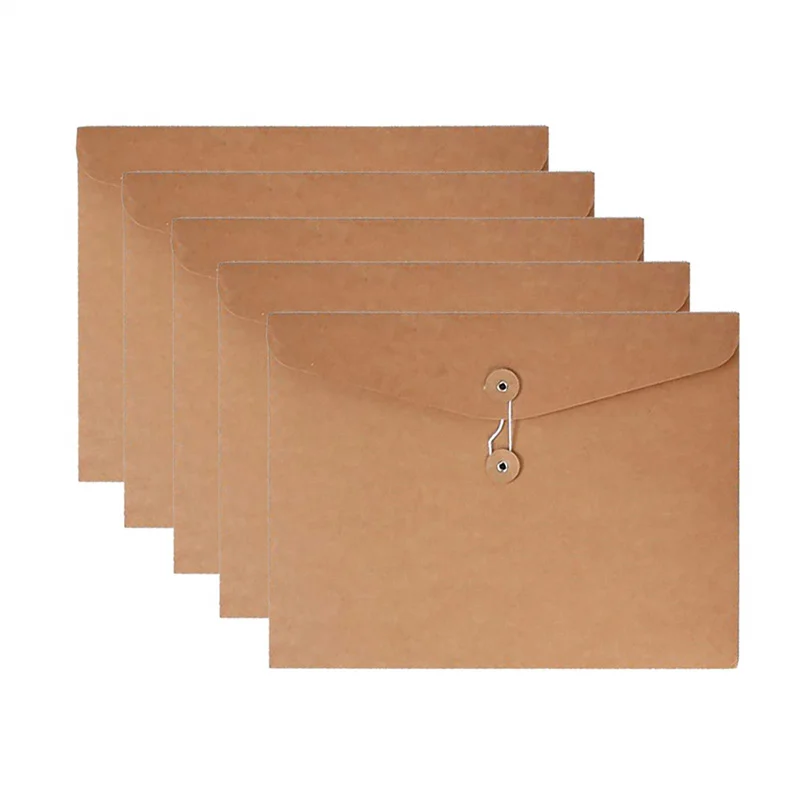 Kraft String Envelope With button and string closure, File Folder Project Pockets File, Envelope string closer