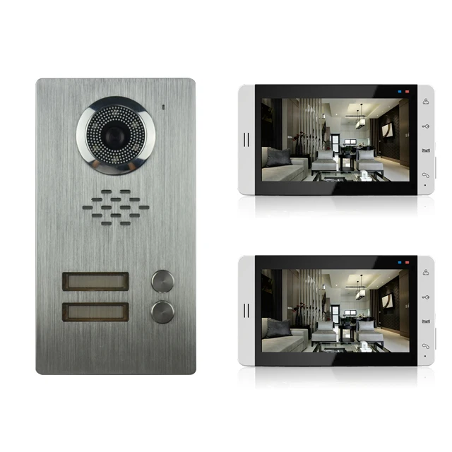 
Multi-Apartment 2 Call Buttons Video Intercoms Indoor Monitor 