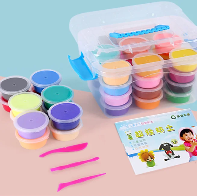 
12/24/36 Color Play Dough Plasticine Modeling Polymer Clay Tools Game For Kids 