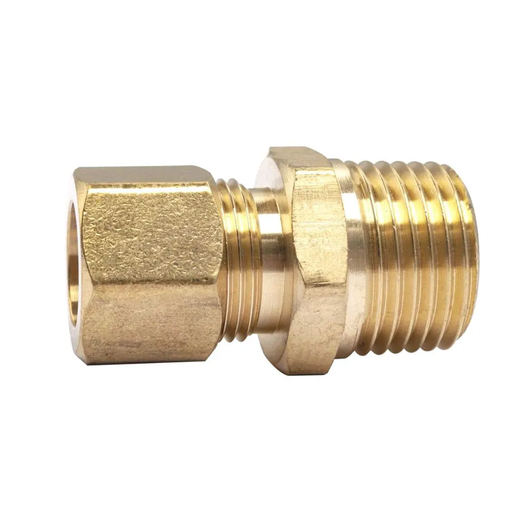 Brass 1/2-Inch OD x 1/2-Inch Male Connector NPT Compression Connector Fitting For Copper Pipe