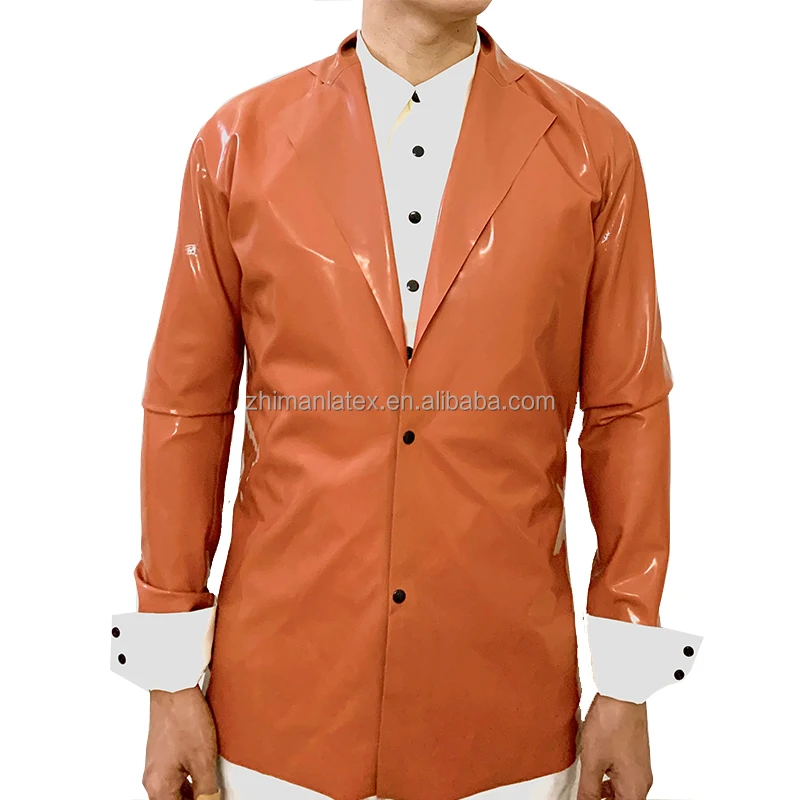 Мужская латексная рубашка ручной работы резиновый Фетиш Мужской Топ латексный костюм OEM