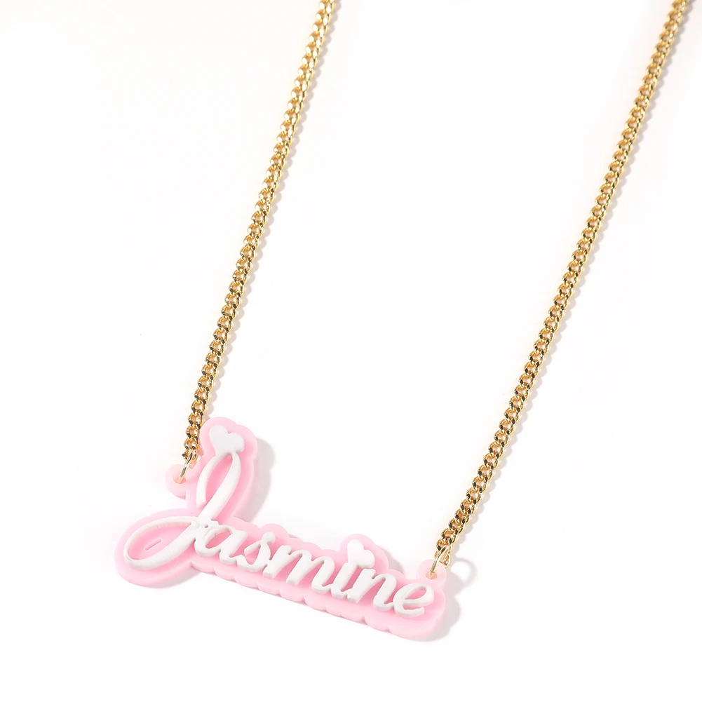 UWIN Custom Carton Kids Picture Acrylic Photo Name Pendant Children Necklace Gift Memory Jewelry