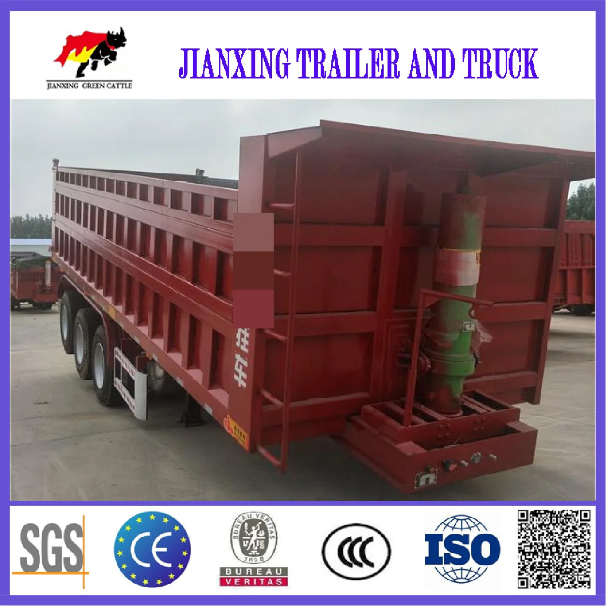 China price 50 ton 40 ton side tipper trailer 3 axles 4 axles dump truck trailer for sale
