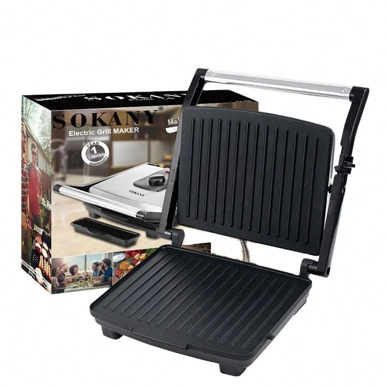 Sokany 2024 Professional Home Kitchen Breakfast Small Panini Sandwich Press Grill Maker Machine