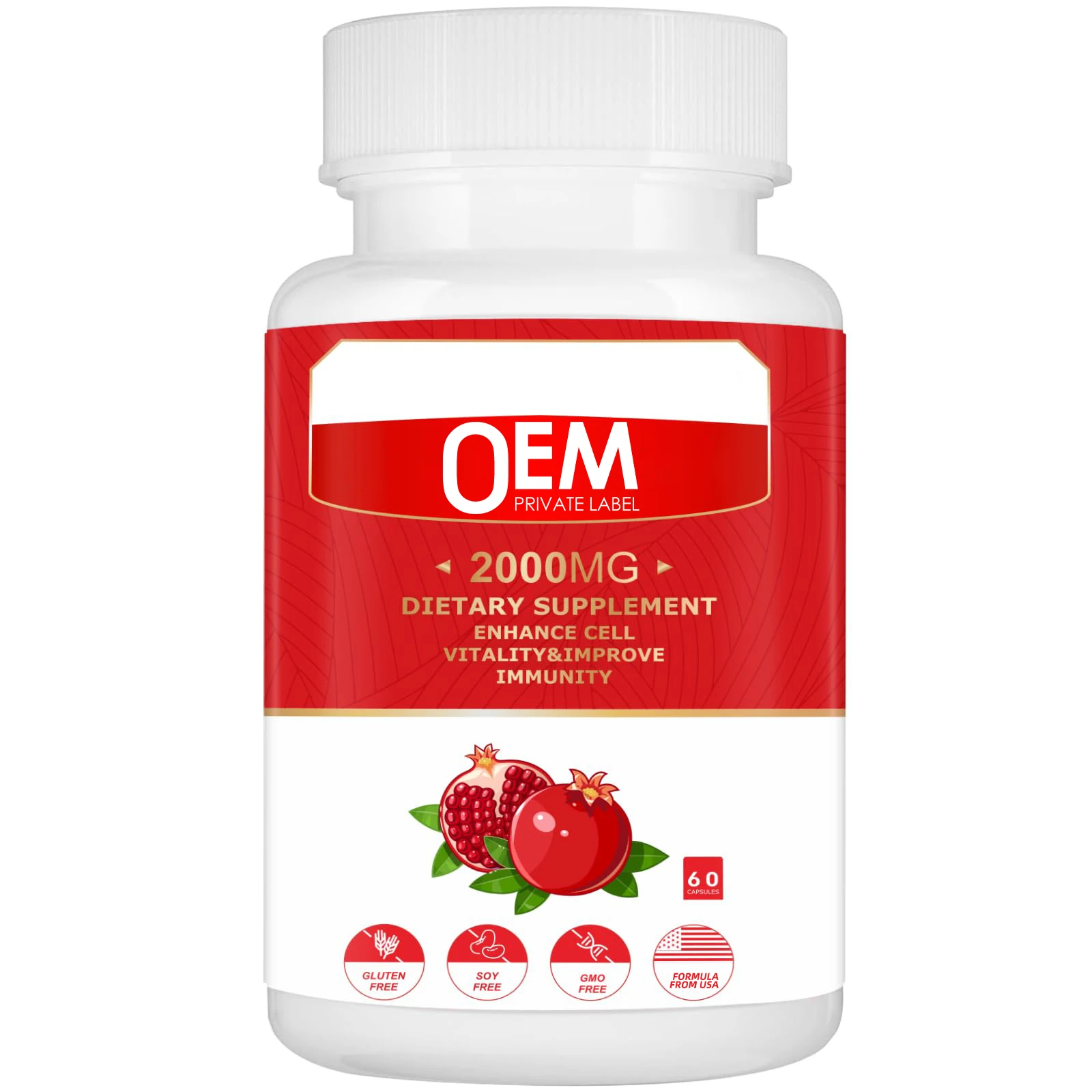 OEM/ODM Urolithin A Capsules Highly Pure Urolithin A For Healthy Aging Vitality Powerful NAD Boost Energy Supplements