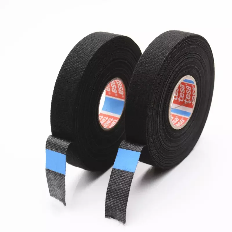 Original Tesa  51036 High Abrasion Protection Polyester Fleece Black Cloth Automotive Wire Harness Tape