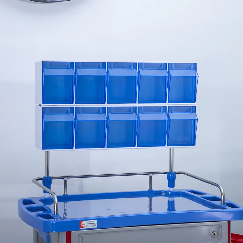 China factory best sell High Quality Medical ABS Emergency Trolley Mobile Crash Cart Anesthesia Trolley For Hospital Use