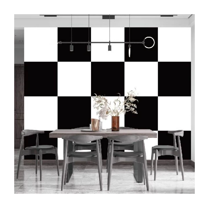 PVC Hot Sell Adhesive Sticker Kitchen Modern Waterproof Wall Paper 3d Bangladesh Love Wallpaper 3D Model Design Stripes & Plaid