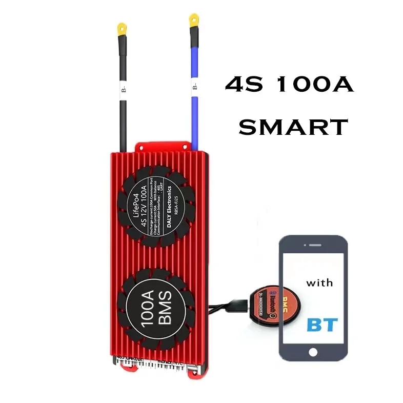 Водонепроницаемый BMS Lifepo4 4S 12V 100A с BT монитор связи данных для батарейный блок