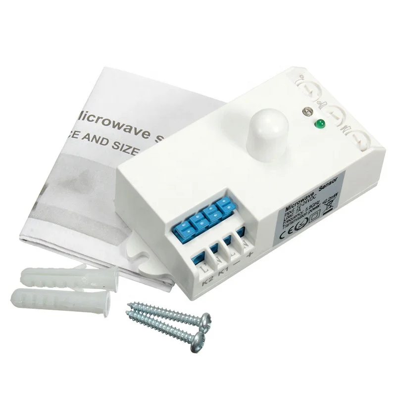 Microwave Radar Sensor Light Switch Body Motion DC12V-24V 5.8GHz With Shell