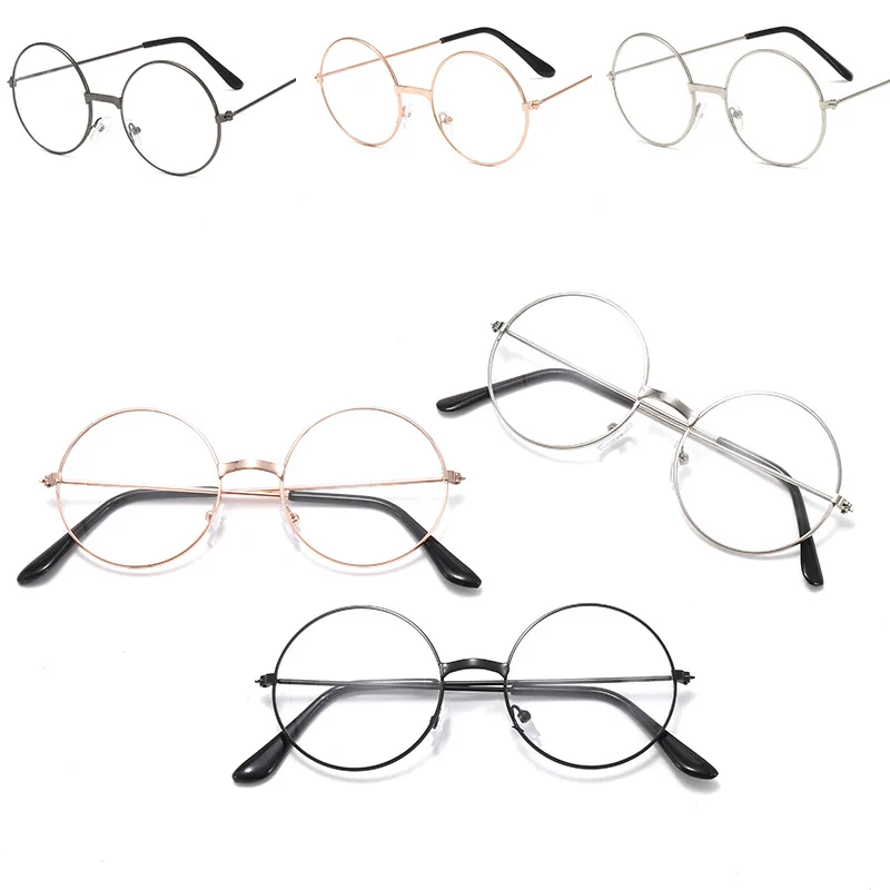 Newest trendy design little girl glasses vintage round metal frame children eyewear custom logo student toy eyeglasses wholesale