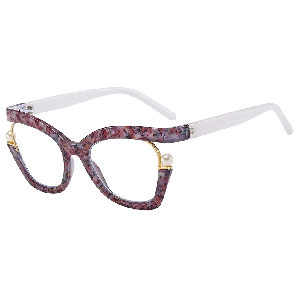Factory new design trendy rainbow color spectacles eyeglasses frames cat eye optical glasses for women