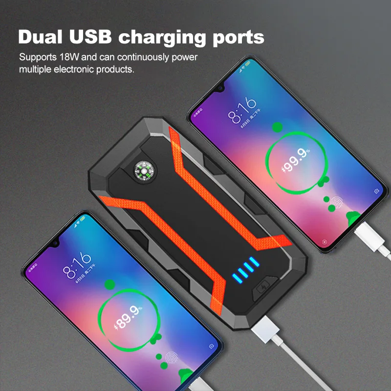 Jump Starter 12v High Power Car Jump Starter Power Bank / Multi-Function Portable Lithium Battery Car