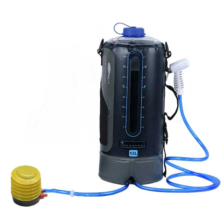 AFISHTOUR FW2078 Portable Stand Camping Shower Wholesale 12L Outdoor Hiking TPU Shower with Foot Pump for Sale