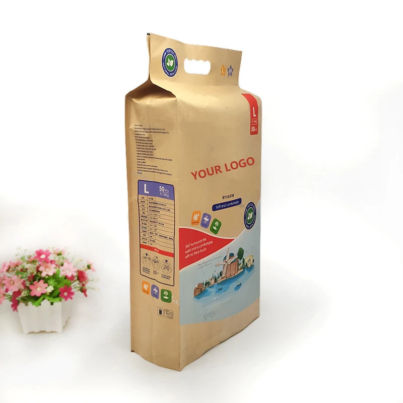 Hot Selling Eco Friendly Disposable Pulling Pants White PE Poly Nappy Plastic Baby Diaper Empty Packaging Bags