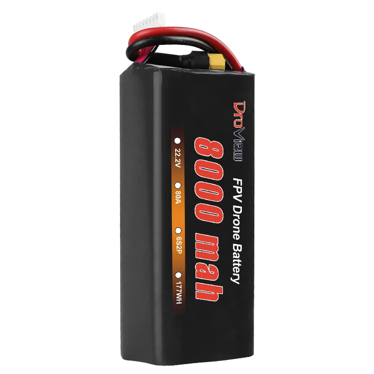 Droview OEM Fpv Drone Battery Li-ion Batteries 6S 22.2v 8000mah 60C For Drone 7Inch 10Inch