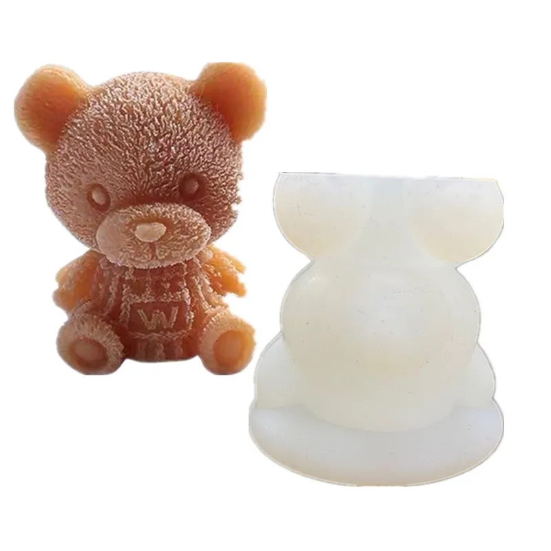  Bear ice mold silicone three dimensional lattice box milk tea sculpture chocolate creative