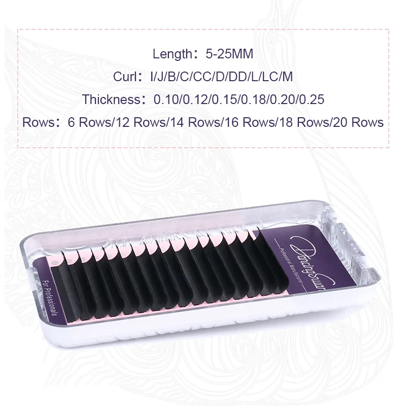Classic 0.20 Mink Silk Lashes Lash Trays Individual d curl Eyelash Extensions