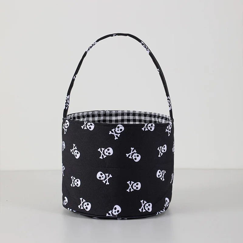 wholesale holiday home decoration plaid treat tote name candy buckets pink ghost halloween baskets