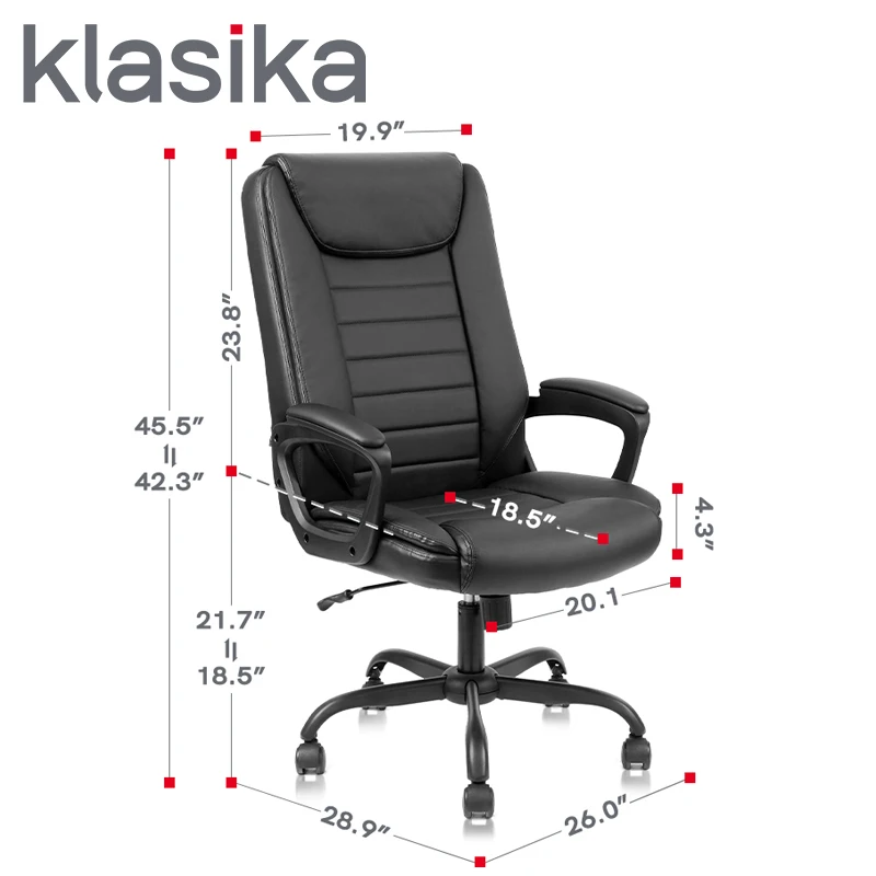 
In Stock Swivel Leather Chair Boss Office Chair Executive Chair with Padded Armrest 