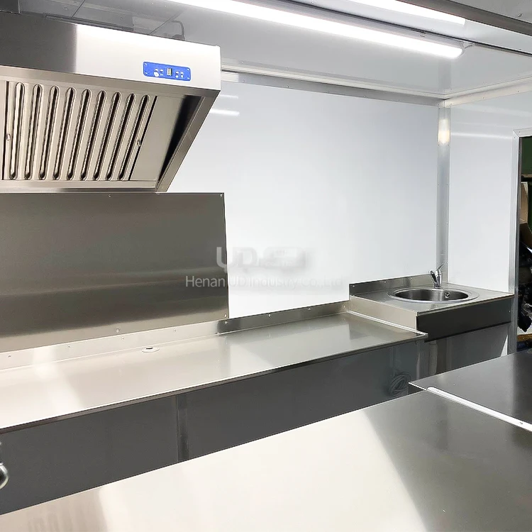 Food Catering Trailer Burger Vans Hotdog Taco Truck Stainless Steel Round Food Cart Small Food Trailer