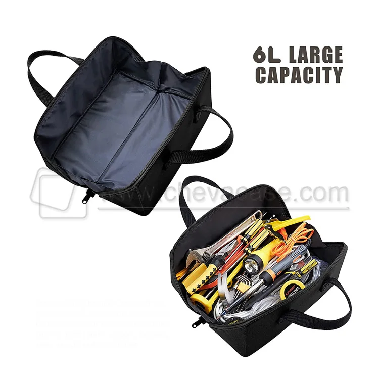 OEM Portable Multi Open Mouth Canvas Tool Zipper Bag for Pliers Wrench Screwdriver