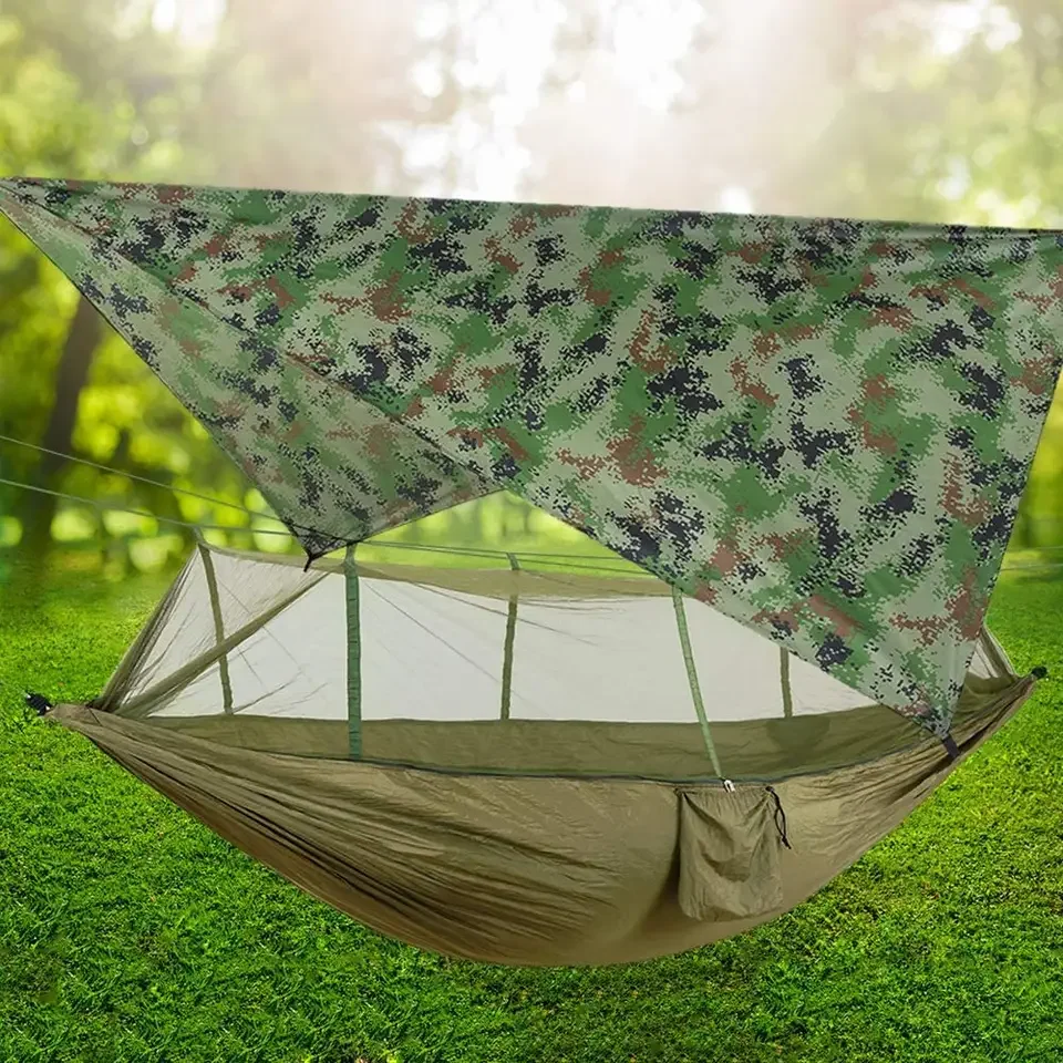 Outdoor Windproof Sunscreen Camping Lightweight Rainfly Hammock Canopy Set