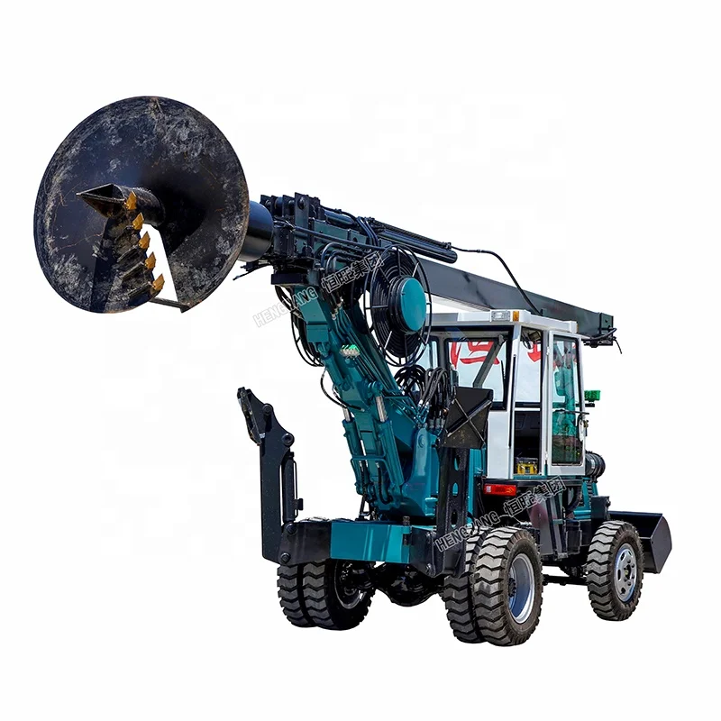 mini ground screw bore electric tractor auger piles driver 2000mm hydraulic piling drilling rig machine