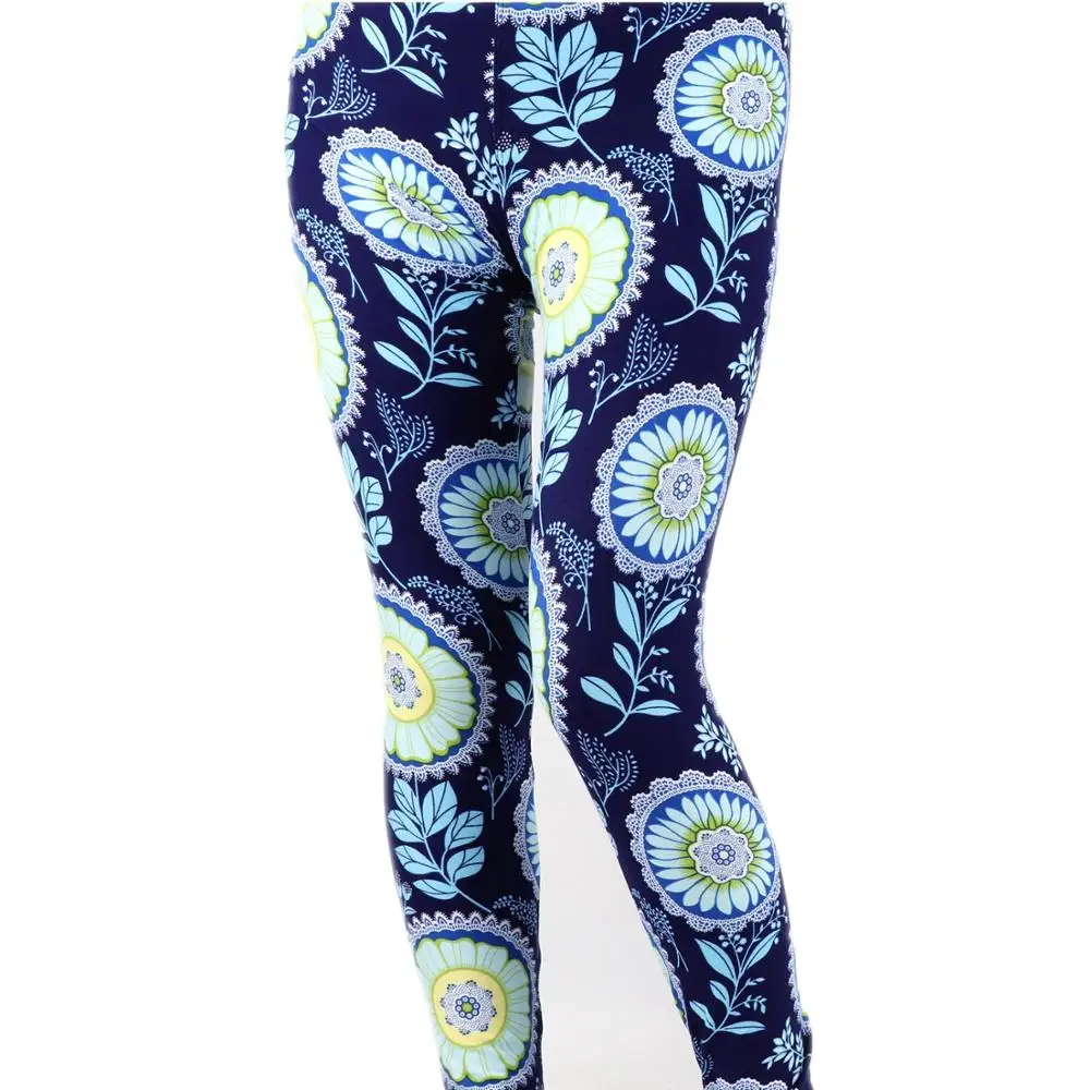 Mommy and Me, высокие и пышные леггинсы с высокой талией и принтом на заказ, Супермягкие леггинсы с цветами, оптовая продажа