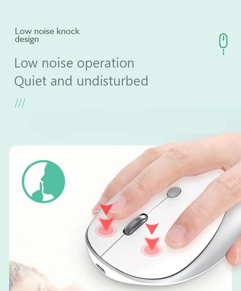 Flat Ultralight Lightweight Computer USB 2.4G Optical Mini Cordless Silent Slim Rechargeable Wireless Mouse