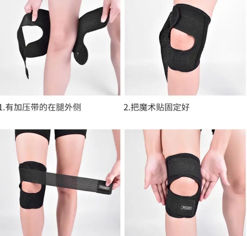 KNEE015 KNEE BRACE , Compression Knee Sleeve with Patella Gel Pad & Side Stabilizers, Knee Support Bandage for Pain Relief