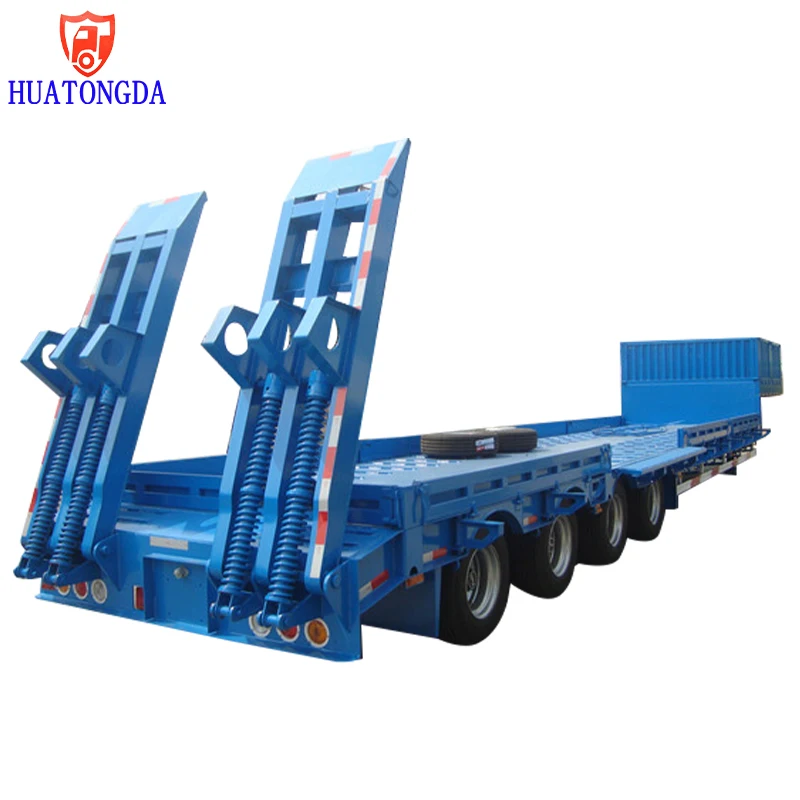 heavy duty equipment trailer low price china low bed truck tri-axle detachable low bed semi trailer