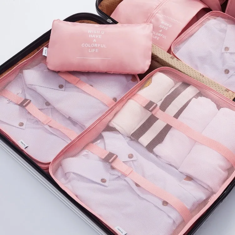 Travel Accessories Customized Cloth Pouch Packing Cube Luggage Organizer Set Bag Travel Packing Cubes Storage Bags