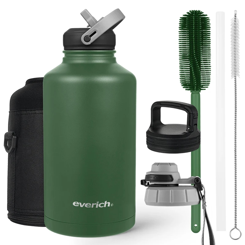 2L Double Wall Vacuum Flask Insulated Stainless Steel Beer Growler Large Capacity termos water Bottle