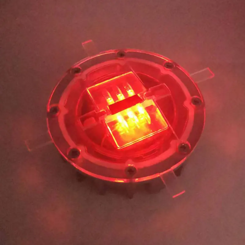 High Brightness 8-LED Cast Aluminium Road Studs Solar Powered PC Material Traffic Warning Light White Reflective Waterproof IP68