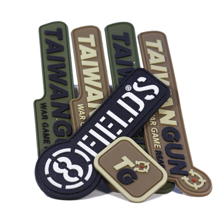 Custom Sew on Embossed Private Brand Name 3D Logo Garment Soft PVC raised Rubber Patch Labels Clothing custom silicone patch