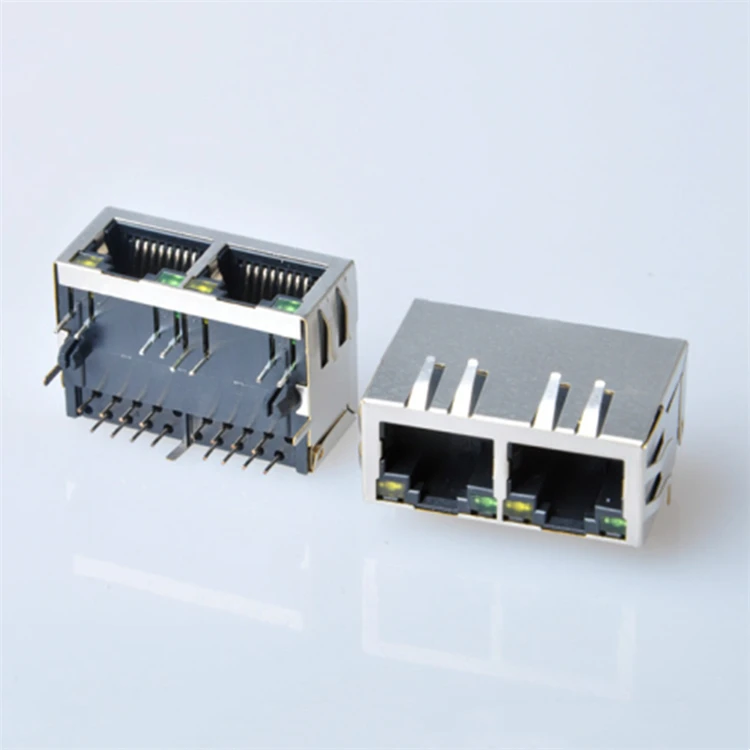 Shenzhen Ethernet Jack Two Ports 1*2 RJ45 Connector