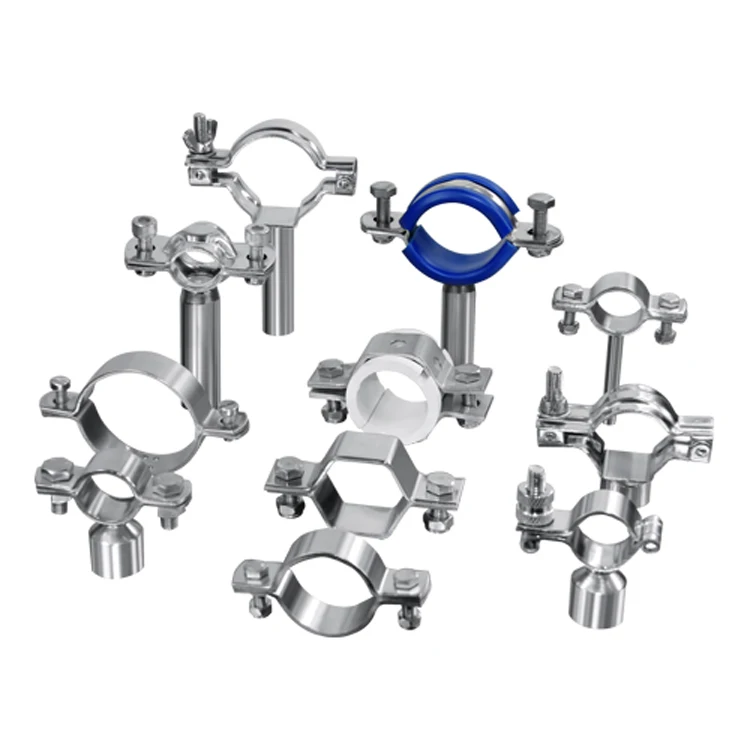 DONJOY Sanitary Stainless Steel 304 316L Pipe Hanger Holder Single/ Double Pin Ferrule Clamp Tri Clamp Pipe Fitting