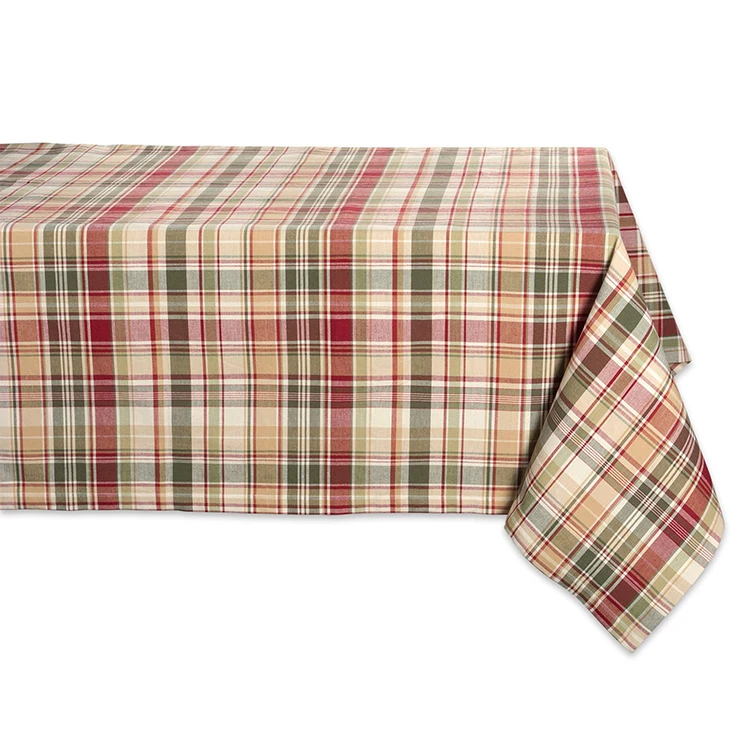 Fall 100% Cotton Plaid Tablecloth Collection Washable Jacquard Christmas Tablecloths for Rectangle Tables 60 x 120