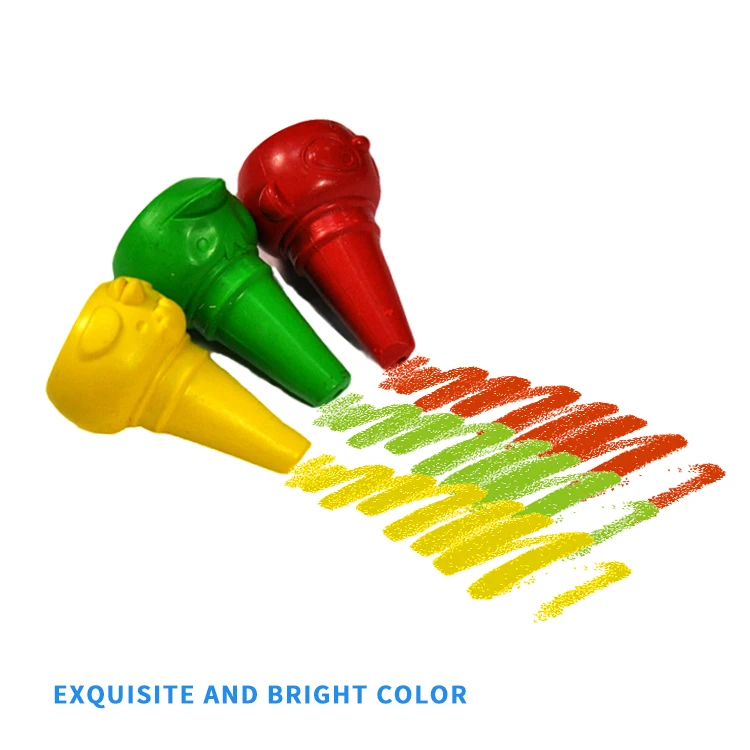 Sunny art drawing bright color cute shape 12 colors finger plastic crayon