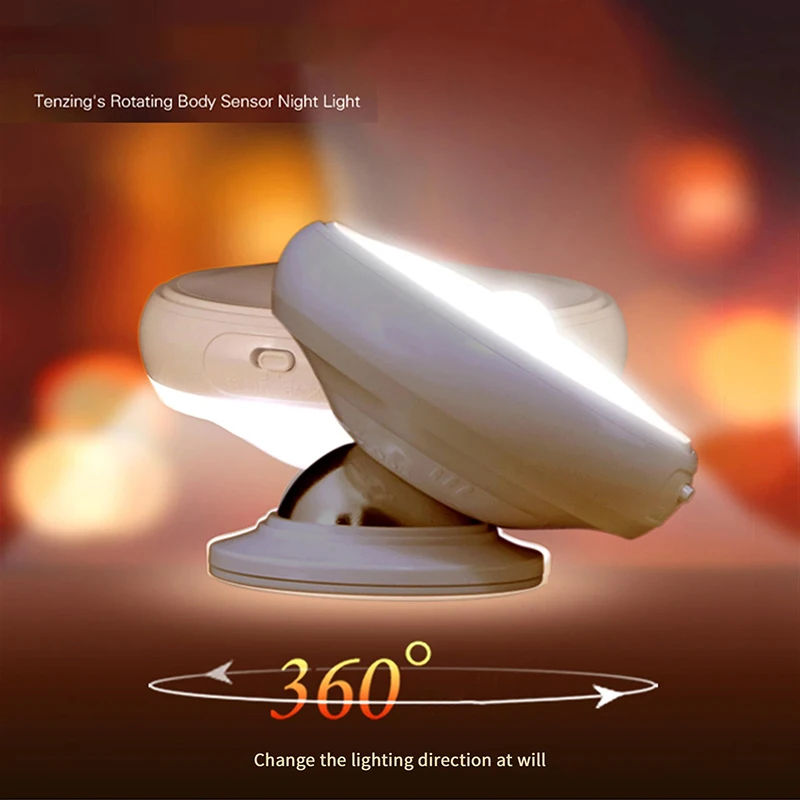 Ufo Sensor Night Light 360 Degree Rotating Stick-on Wall Indoor Led Lighting